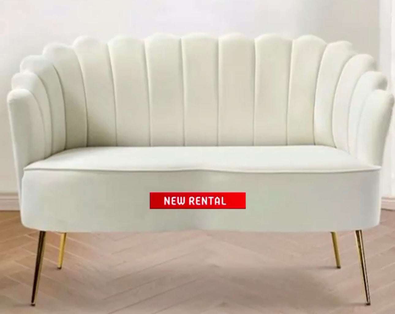 Cream Velvet Love Seat