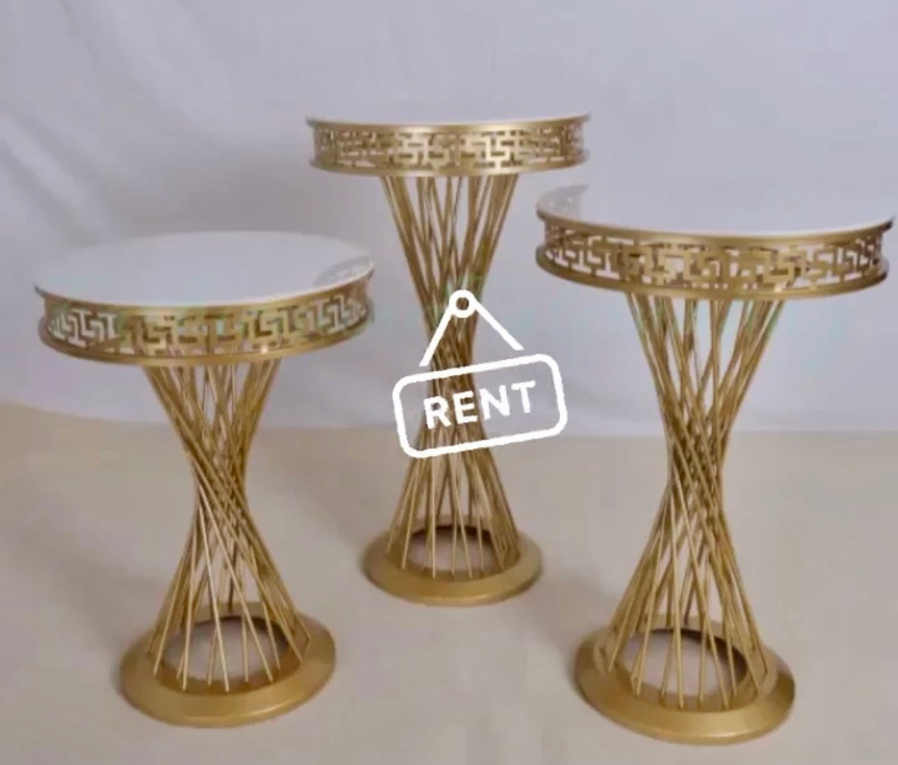 Gold Chrome Pedestals Set of 3