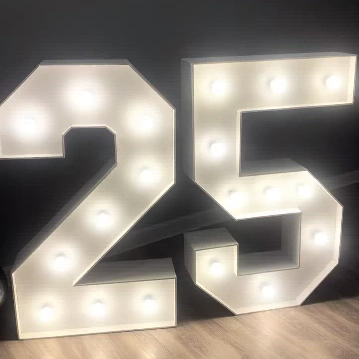 5' White Marquee (Letter &/or Number)